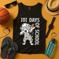 101 Days School Dabbing Dalmatian Dog Teachers Tank Top thumb 4