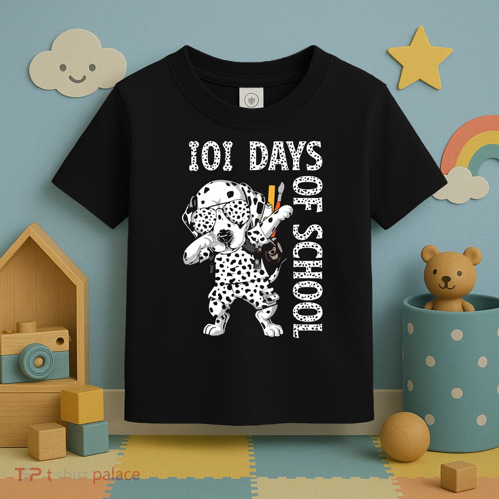 101 Days School Dabbing Dalmatian Dog Teachers Toddler T-Shirt