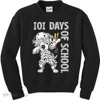101 Days School Dabbing Dalmatian Dog Teachers Kids Sweatshirt thumb 0