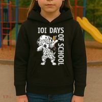 101 Days School Dabbing Dalmatian Dog Teachers Kids Hoodie thumb 3