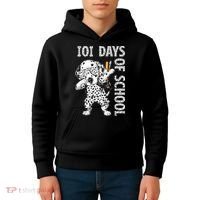 101 Days School Dabbing Dalmatian Dog Teachers Kids Hoodie thumb 4