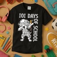 101 Days School Dabbing Dalmatian Dog Teachers Kids T-Shirt thumb 3