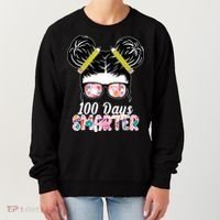 100 Days Smarter Student Hair Bun Women's Sweatshirt thumb 0