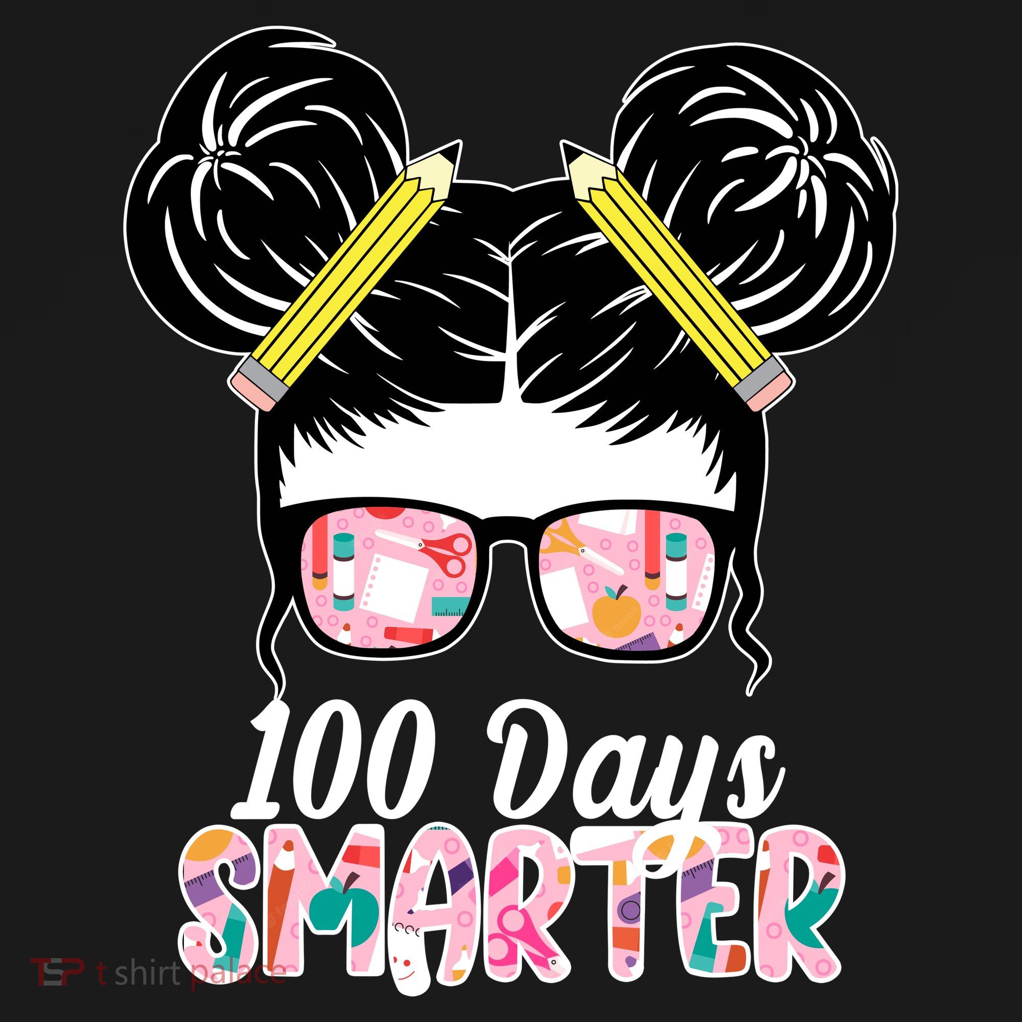 100 Days Smarter Student Hair Bun Backpack