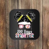 100 Days Smarter Student Hair Bun Coaster thumb 0