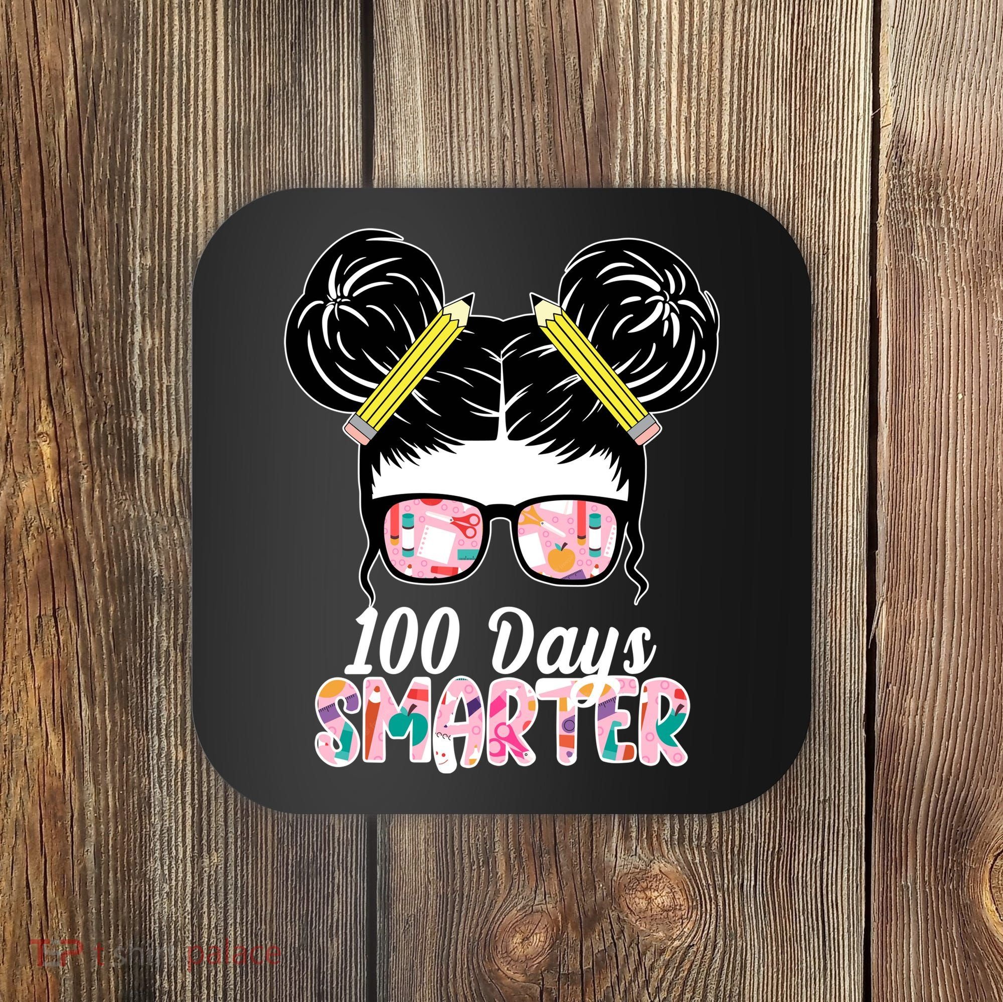 100 Days Smarter Student Hair Bun Coaster