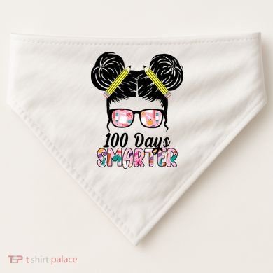 100 Days Smarter Student Hair Bun USA-Made Doggie Bandana