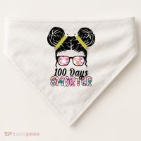 100 Days Smarter Student Hair Bun USA-Made Doggie Bandana thumb 0
