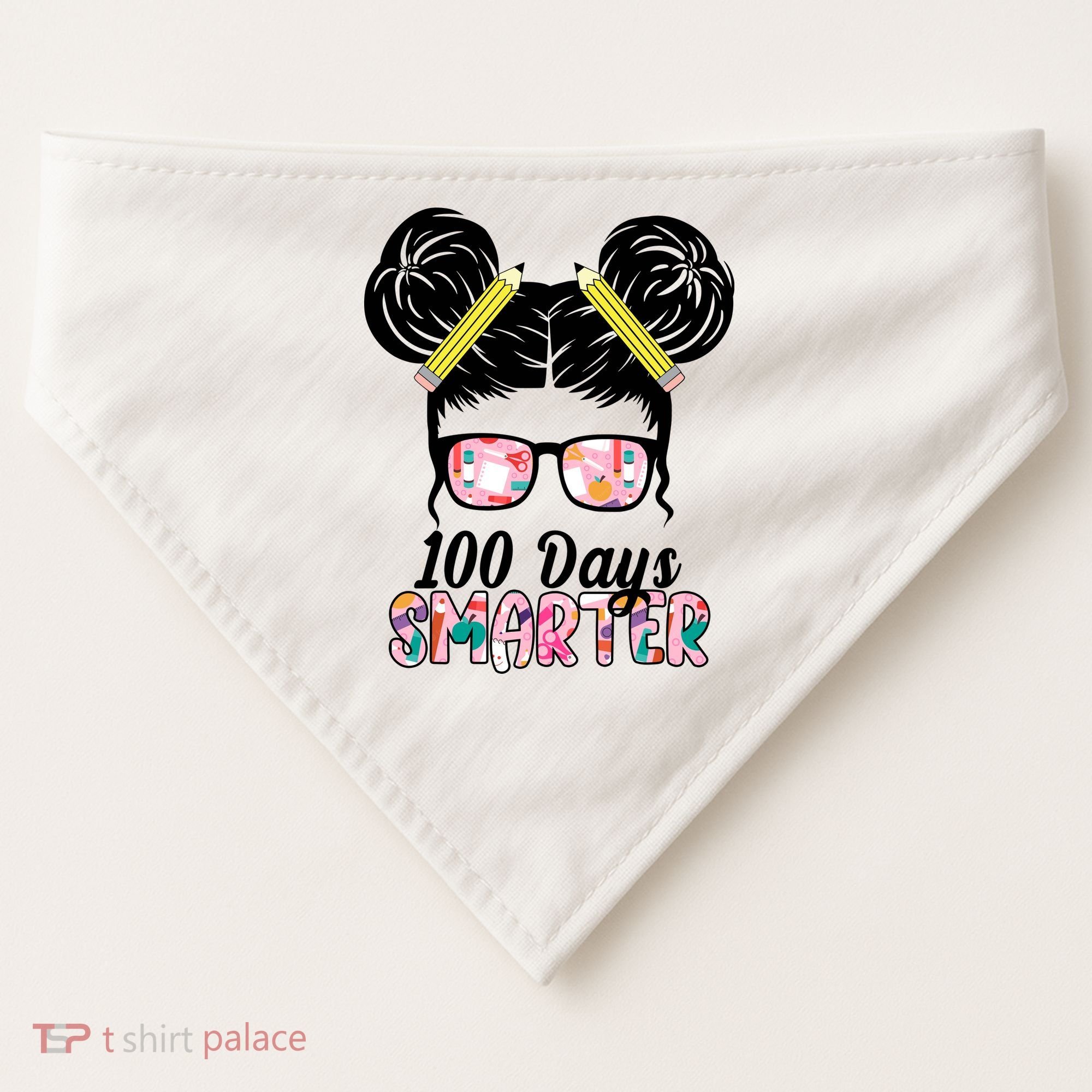 100 Days Smarter Student Hair Bun USA-Made Doggie Bandana