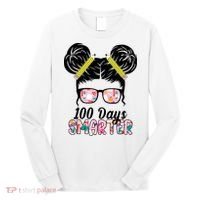 100 Days Smarter Student Hair Bun Long Sleeve Shirt thumb 0