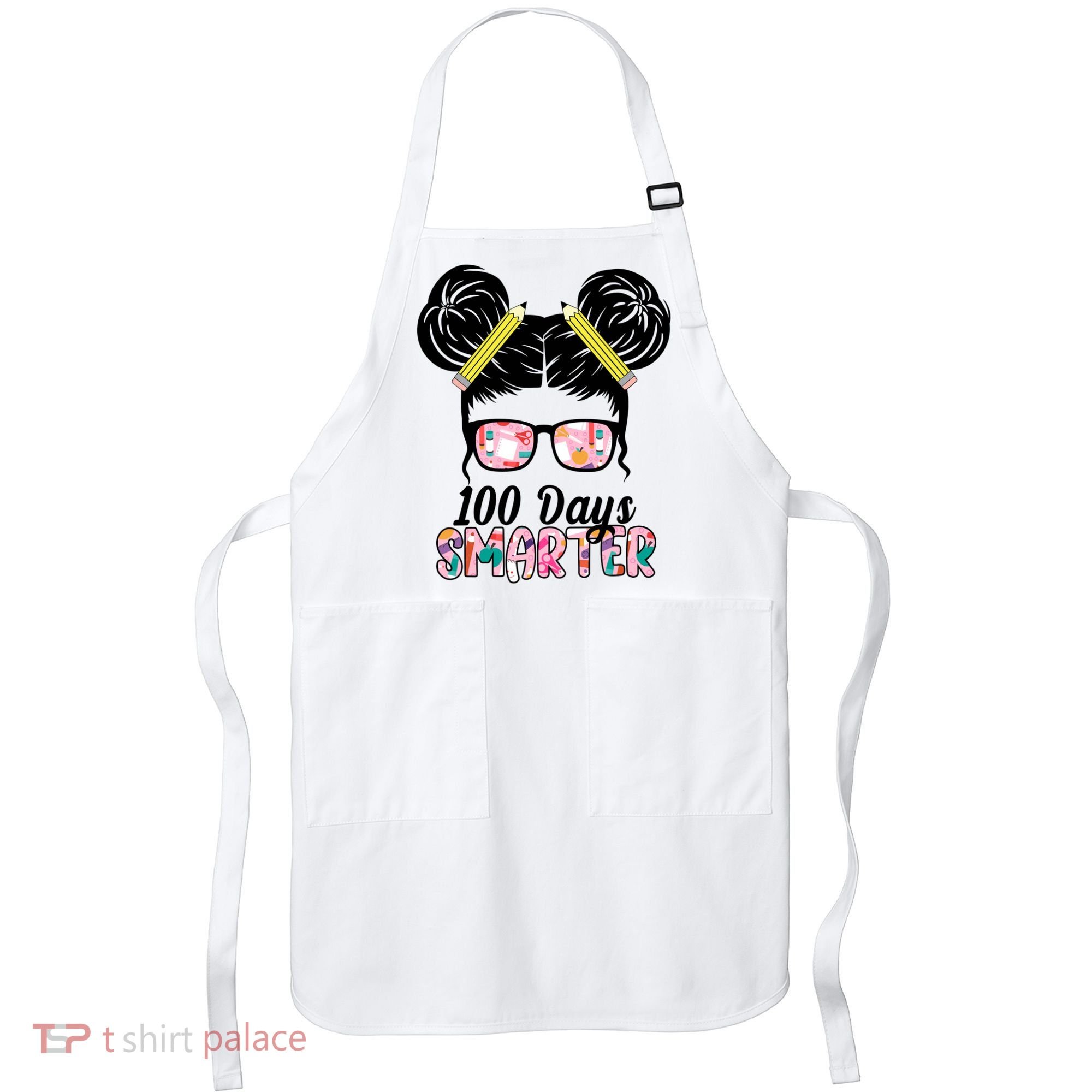 100 Days Smarter Student Hair Bun Apron