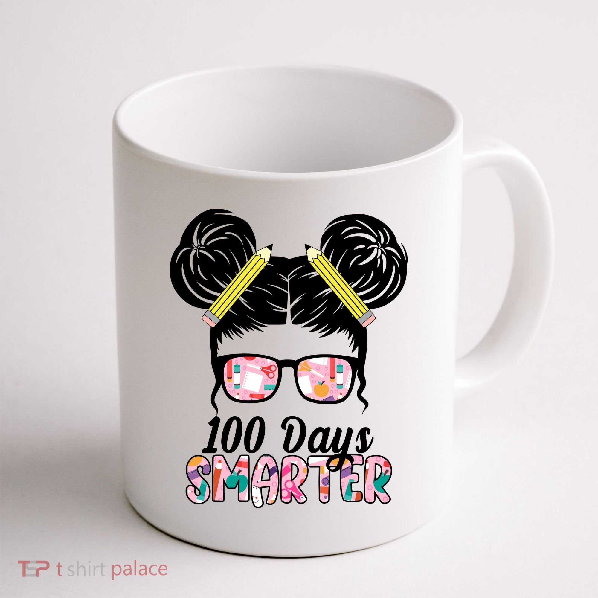100 Days Smarter Student Hair Bun Coffee Mug