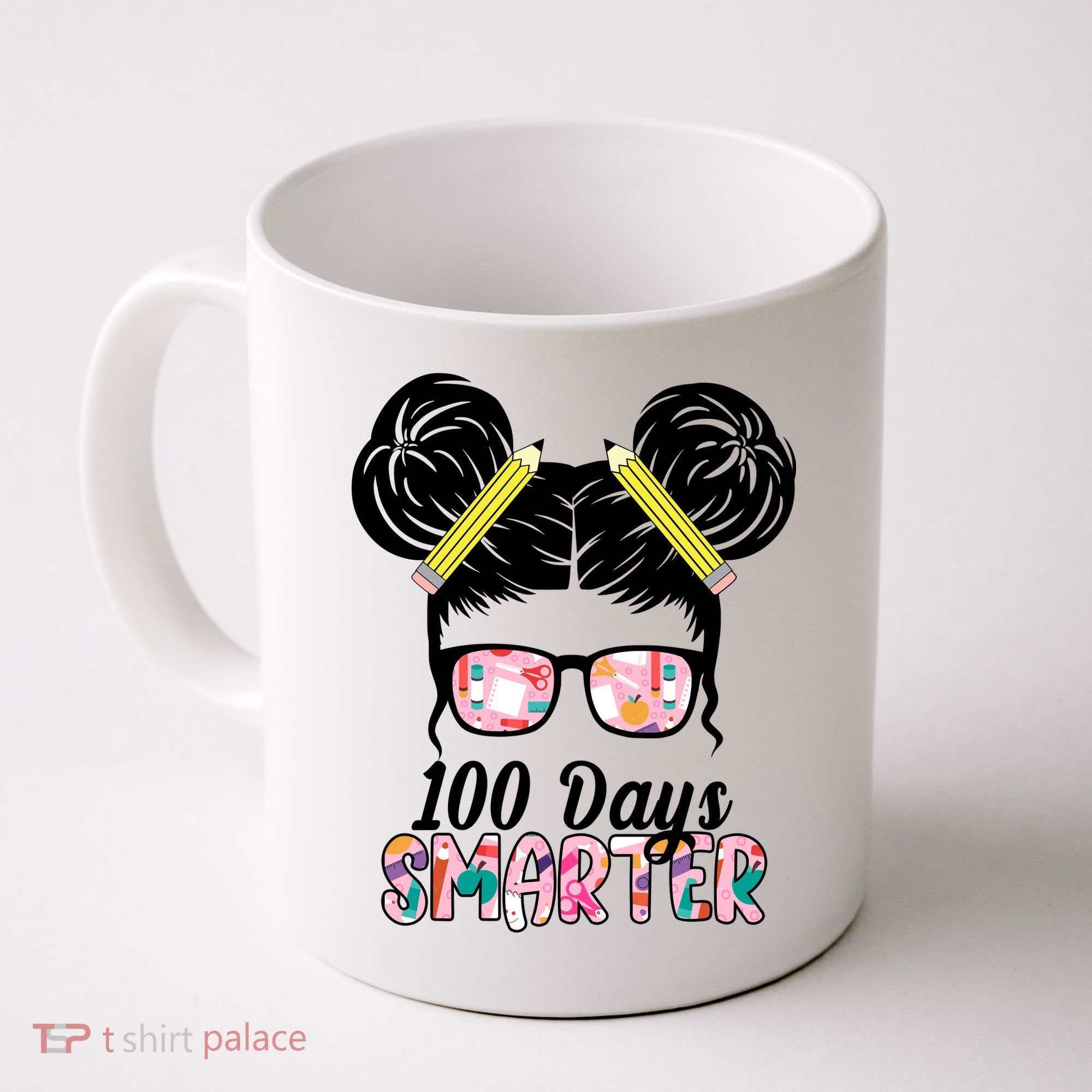 100 Days Smarter Student Hair Bun Coffee Mug