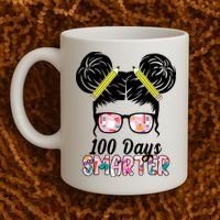 100 Days Smarter Student Hair Bun Coffee Mug thumb 2
