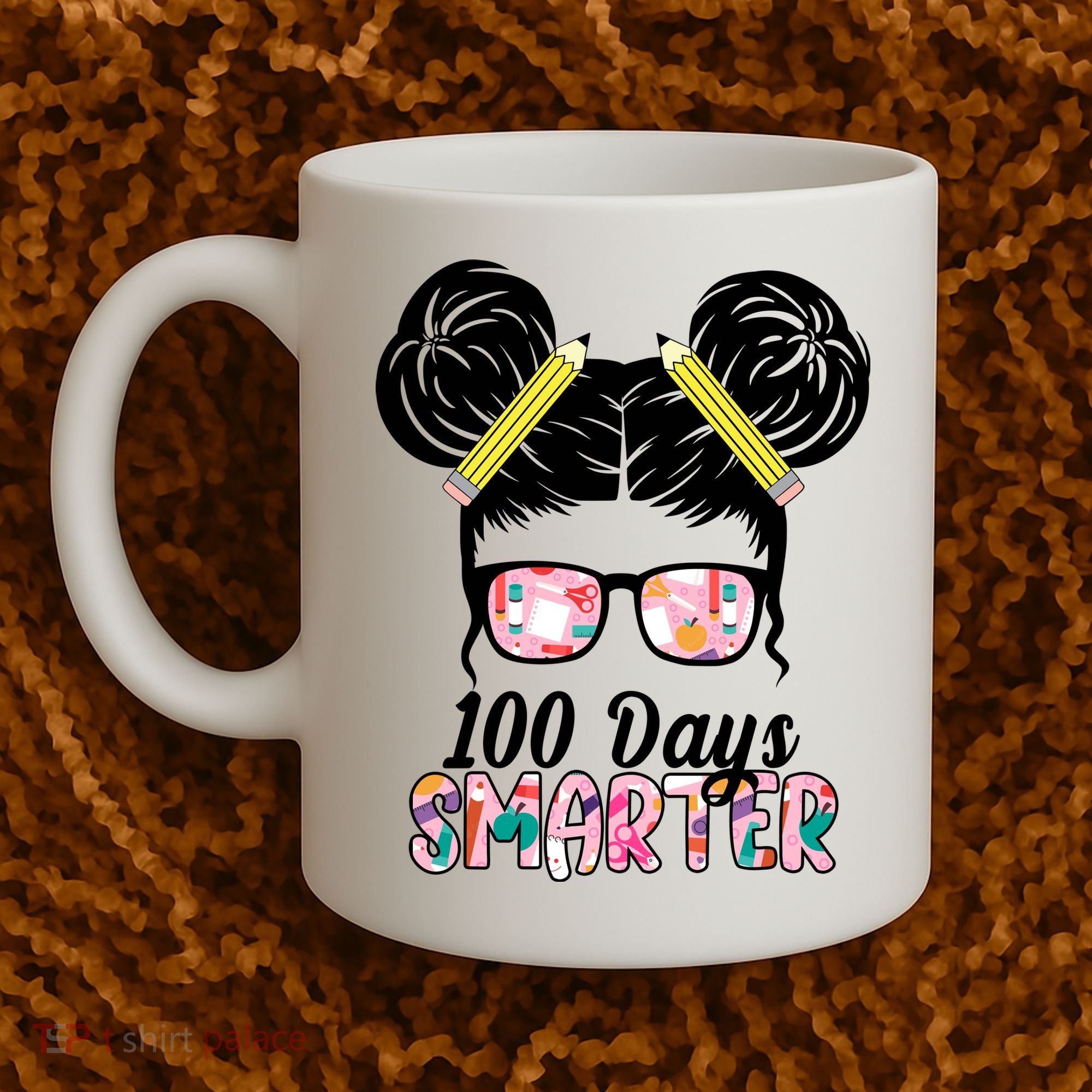 100 Days Smarter Student Hair Bun Coffee Mug