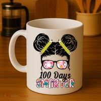 100 Days Smarter Student Hair Bun Coffee Mug thumb 4