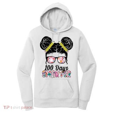 100 Days Smarter Student Hair Bun Women's Hoodie