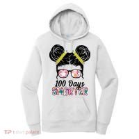 100 Days Smarter Student Hair Bun Women's Hoodie thumb 0