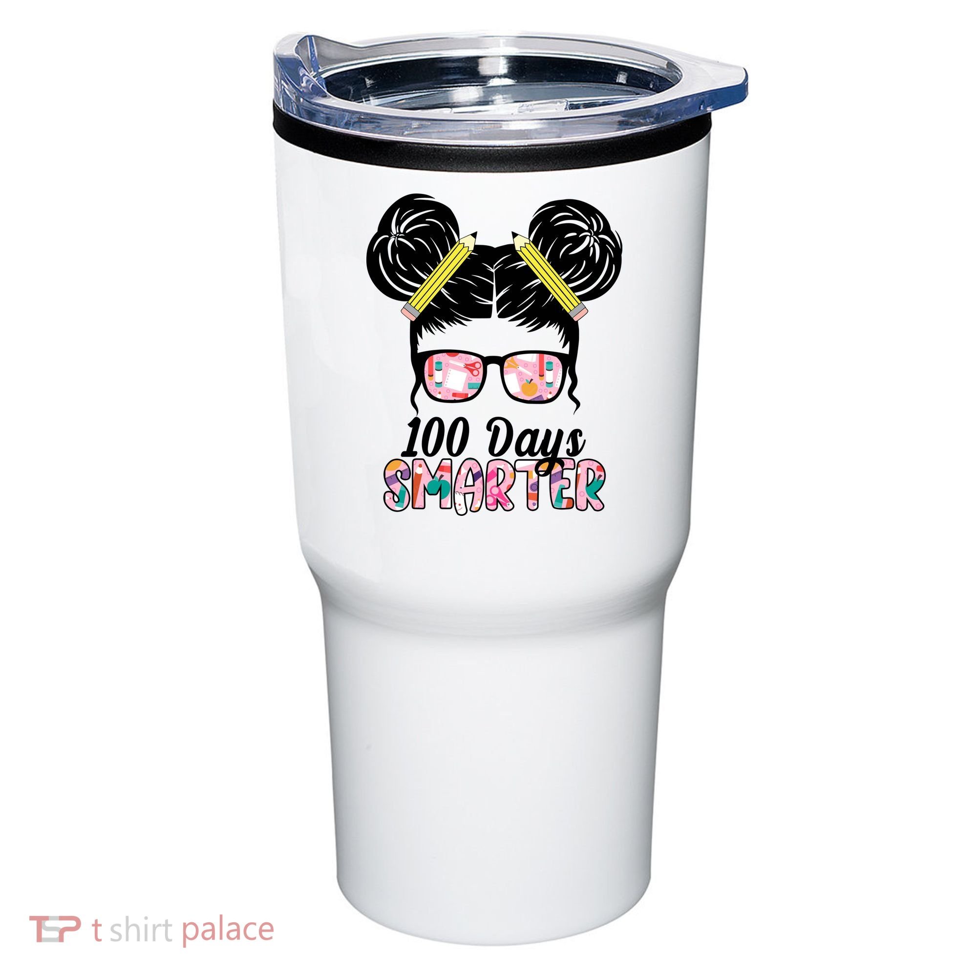 100 Days Smarter Student Hair Bun Tumbler