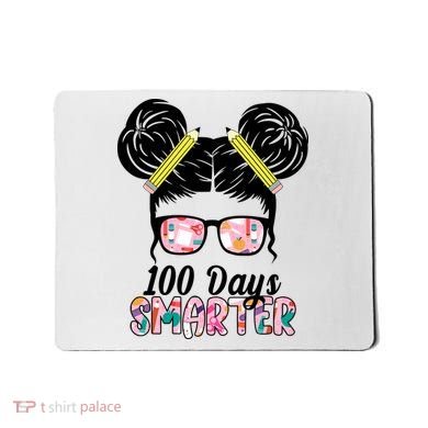 100 Days Smarter Student Hair Bun Mousepad