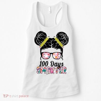 100 Days Smarter Student Hair Bun Women's Tank Top