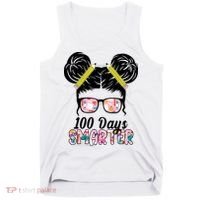 100 Days Smarter Student Hair Bun Tank Top thumb 0