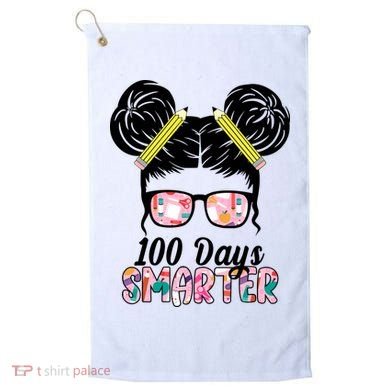 100 Days Smarter Student Hair Bun Golf Towel