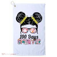 100 Days Smarter Student Hair Bun Golf Towel thumb 0