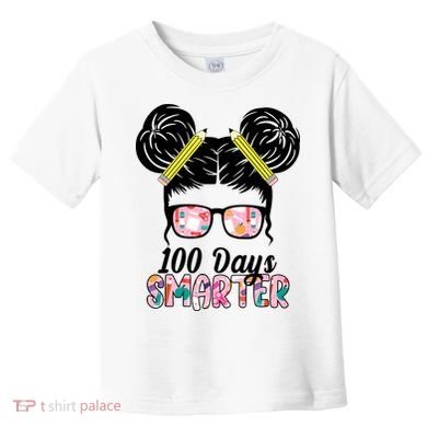 100 Days Smarter Student Hair Bun Toddler T-Shirt