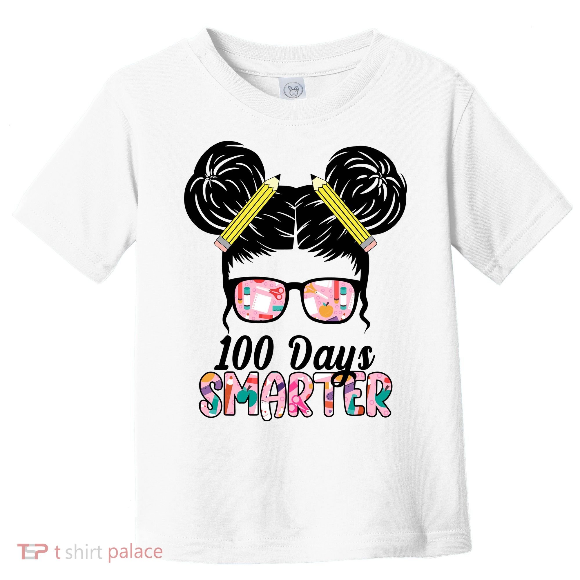 100 Days Smarter Student Hair Bun Toddler T-Shirt