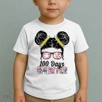 100 Days Smarter Student Hair Bun Toddler T-Shirt thumb 2