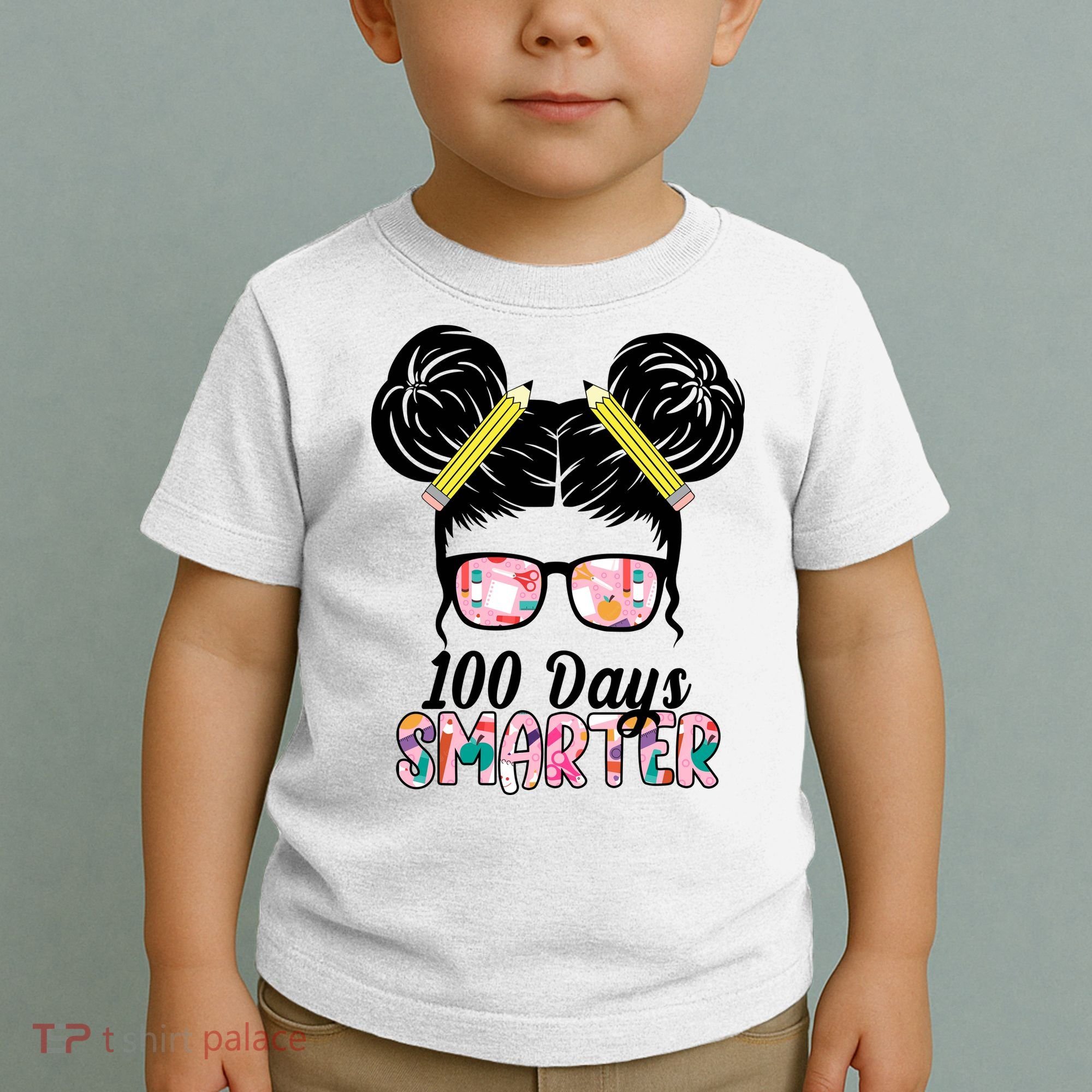 100 Days Smarter Student Hair Bun Toddler T-Shirt
