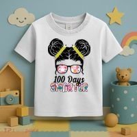 100 Days Smarter Student Hair Bun Toddler T-Shirt thumb 3