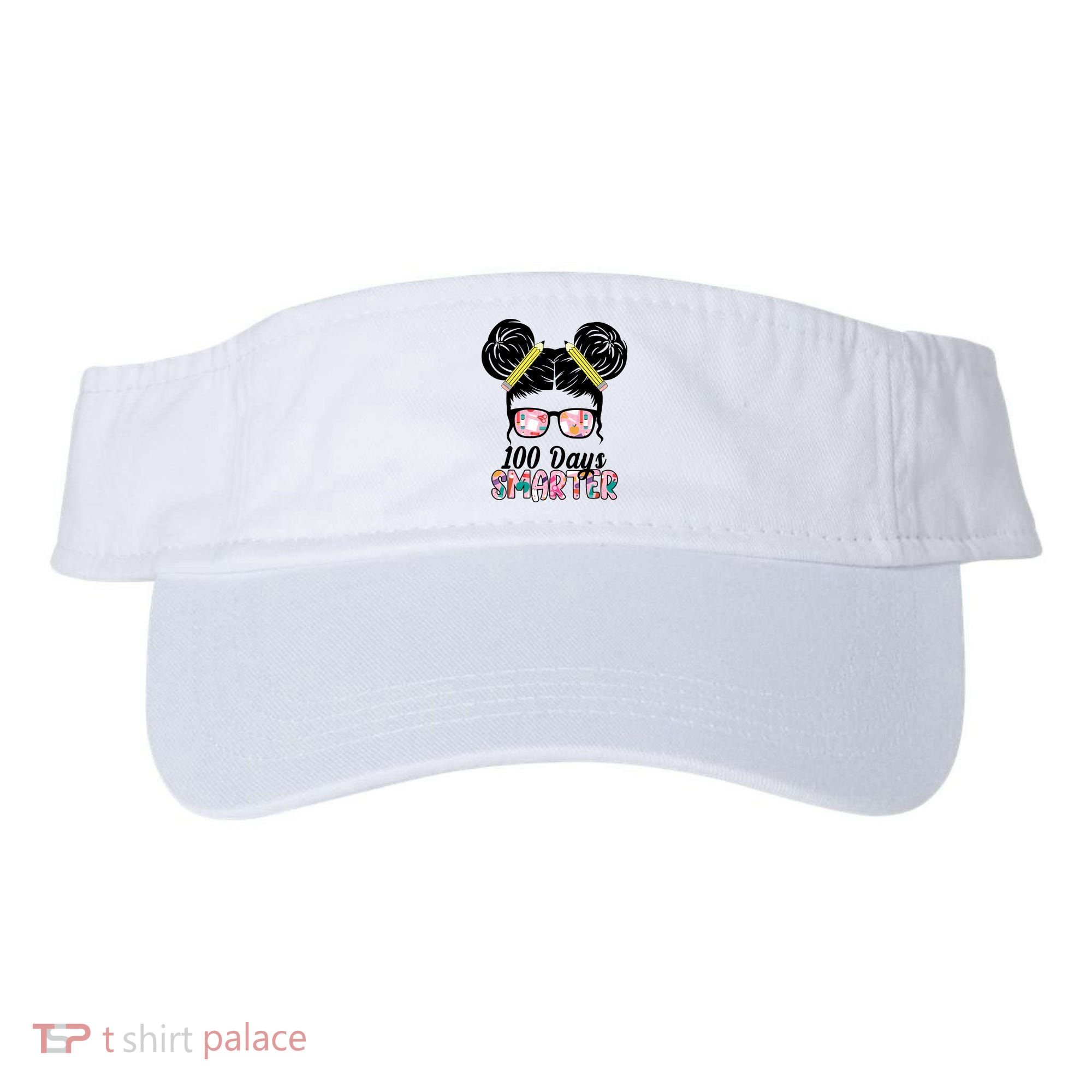 100 Days Smarter Student Hair Bun Visor