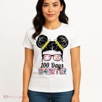 100 Days Smarter Student Hair Bun Women's T-Shirt thumb 4