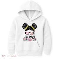 100 Days Smarter Student Hair Bun Kids Hoodie thumb 0