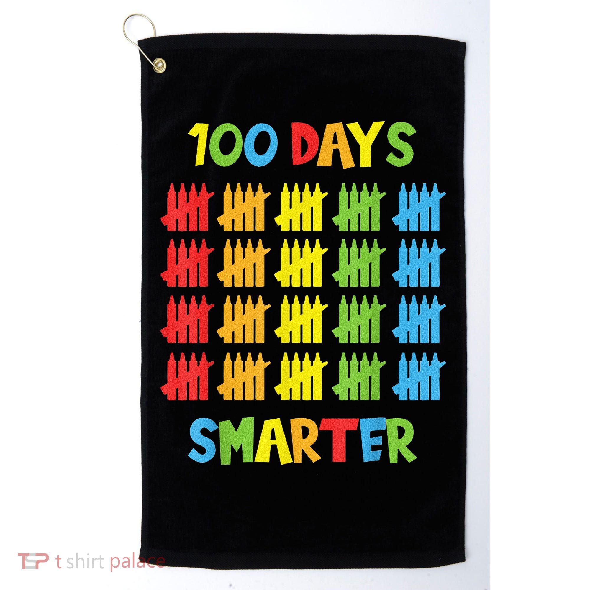 100 Days Smarter Teachers Child 100th Day of School Golf Towel
