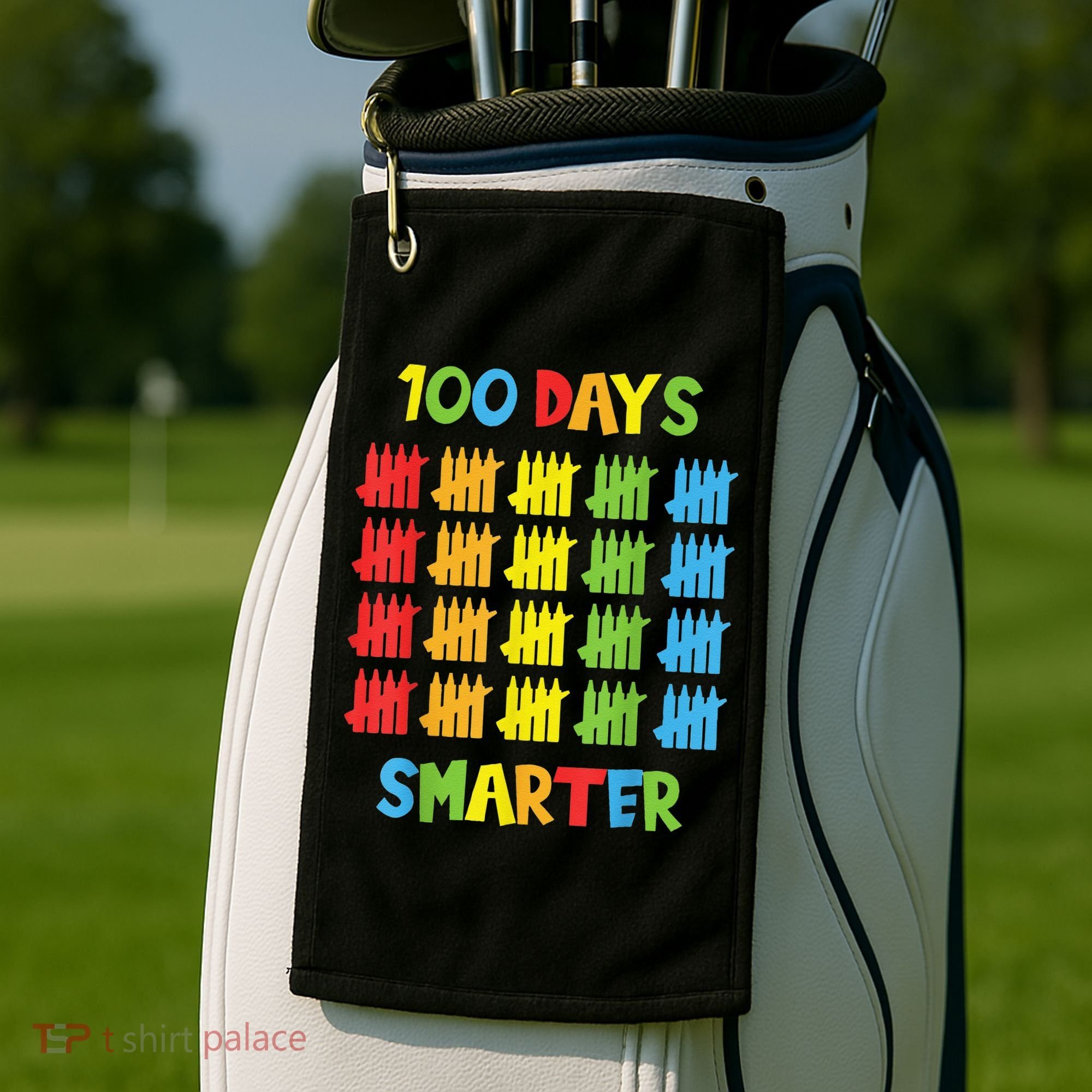 100 Days Smarter Teachers Child 100th Day of School Golf Towel