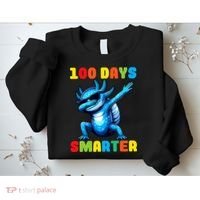 100 Days Smarter Axolotl 100 Days Of School Kindergarten Sweatshirt thumb 2