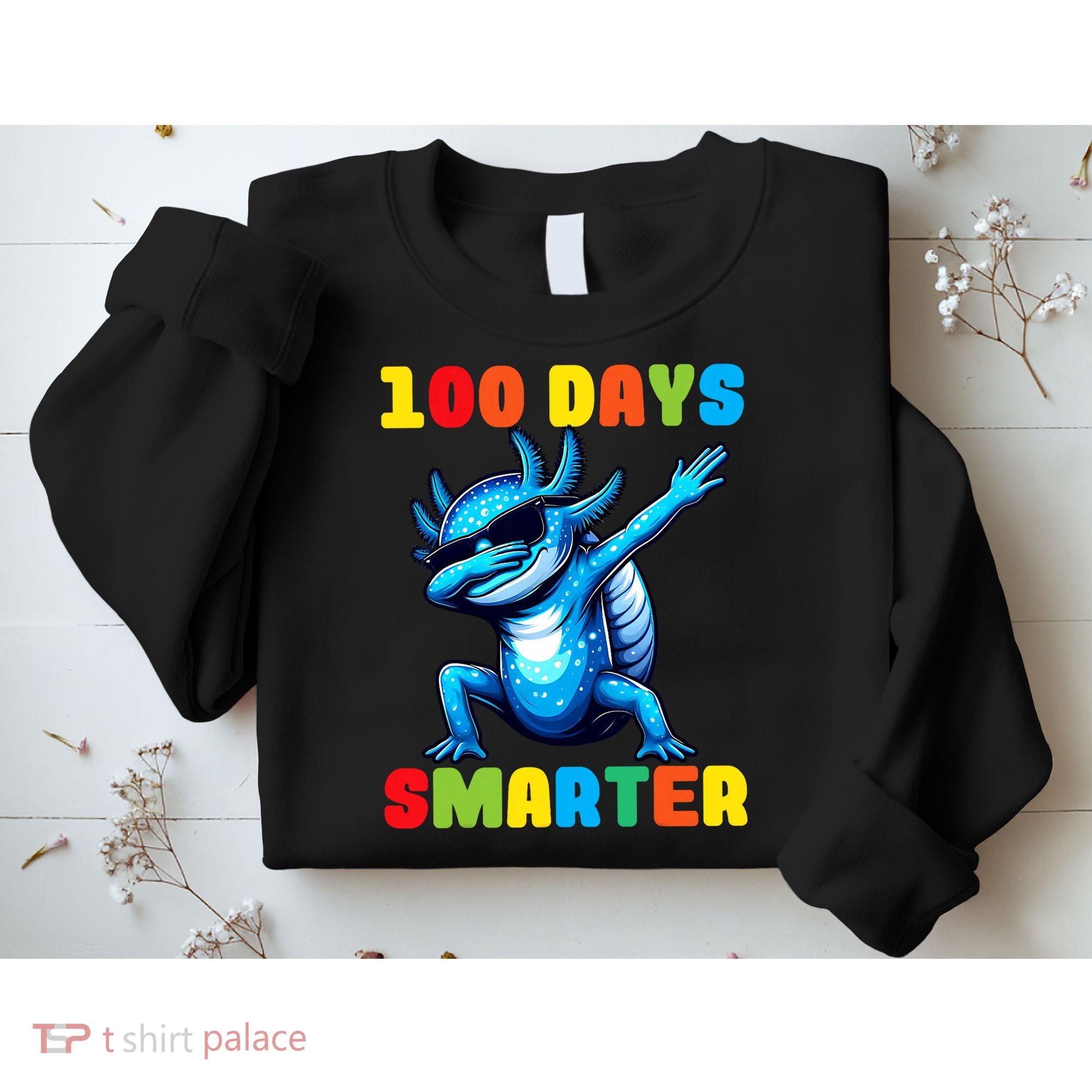 100 Days Smarter Axolotl 100 Days Of School Kindergarten Sweatshirt