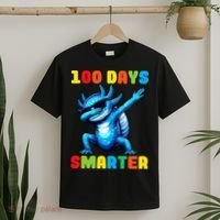100 Days Smarter Axolotl 100 Days Of School Kindergarten T-Shirt thumb 2