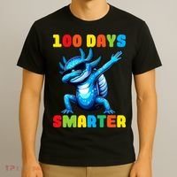 100 Days Smarter Axolotl 100 Days Of School Kindergarten T-Shirt thumb 3
