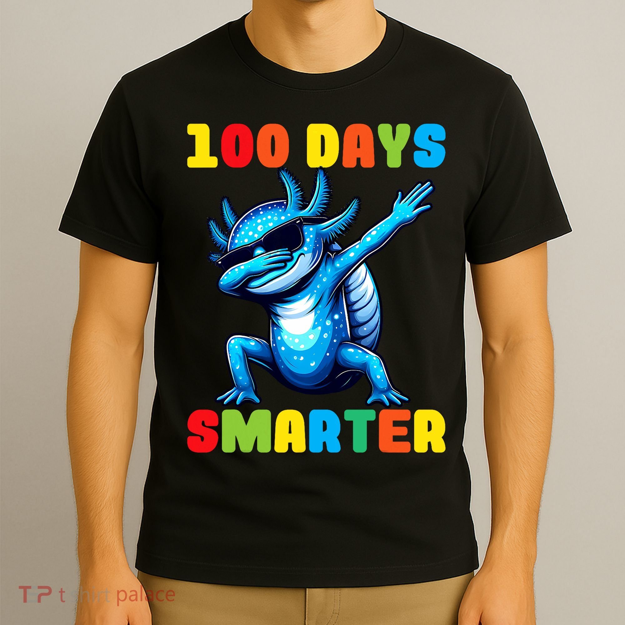 100 Days Smarter Axolotl 100 Days Of School Kindergarten T-Shirt