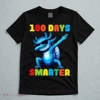 100 Days Smarter Axolotl 100 Days Of School Kindergarten T-Shirt thumb 5