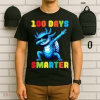 100 Days Smarter Axolotl 100 Days Of School Kindergarten T-Shirt thumb 6