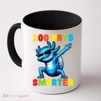 100 Days Smarter Axolotl 100 Days Of School Kindergarten Coffee Mug thumb 0