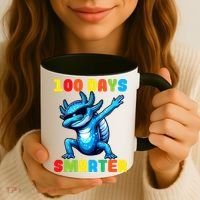 100 Days Smarter Axolotl 100 Days Of School Kindergarten Coffee Mug thumb 3