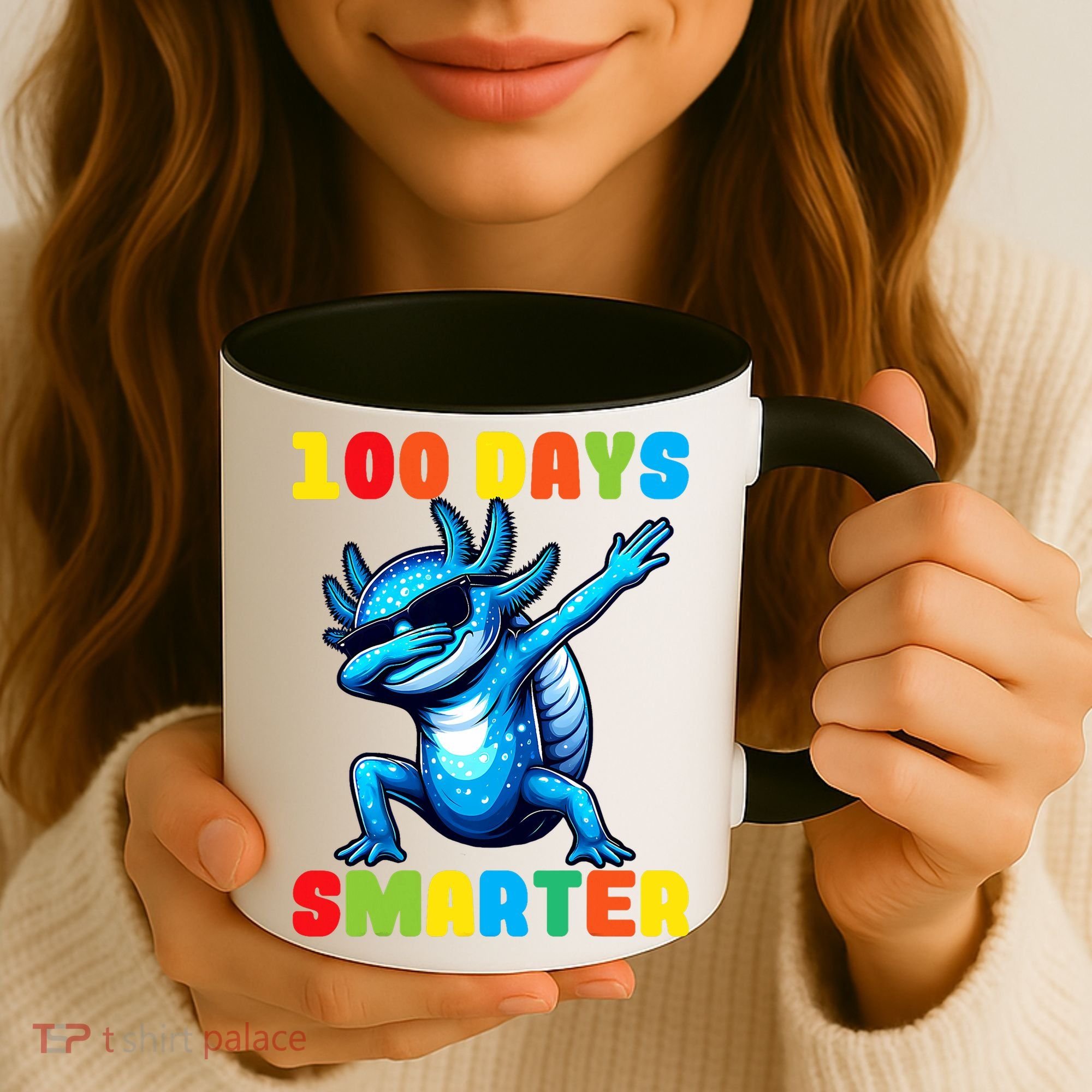 100 Days Smarter Axolotl 100 Days Of School Kindergarten Coffee Mug
