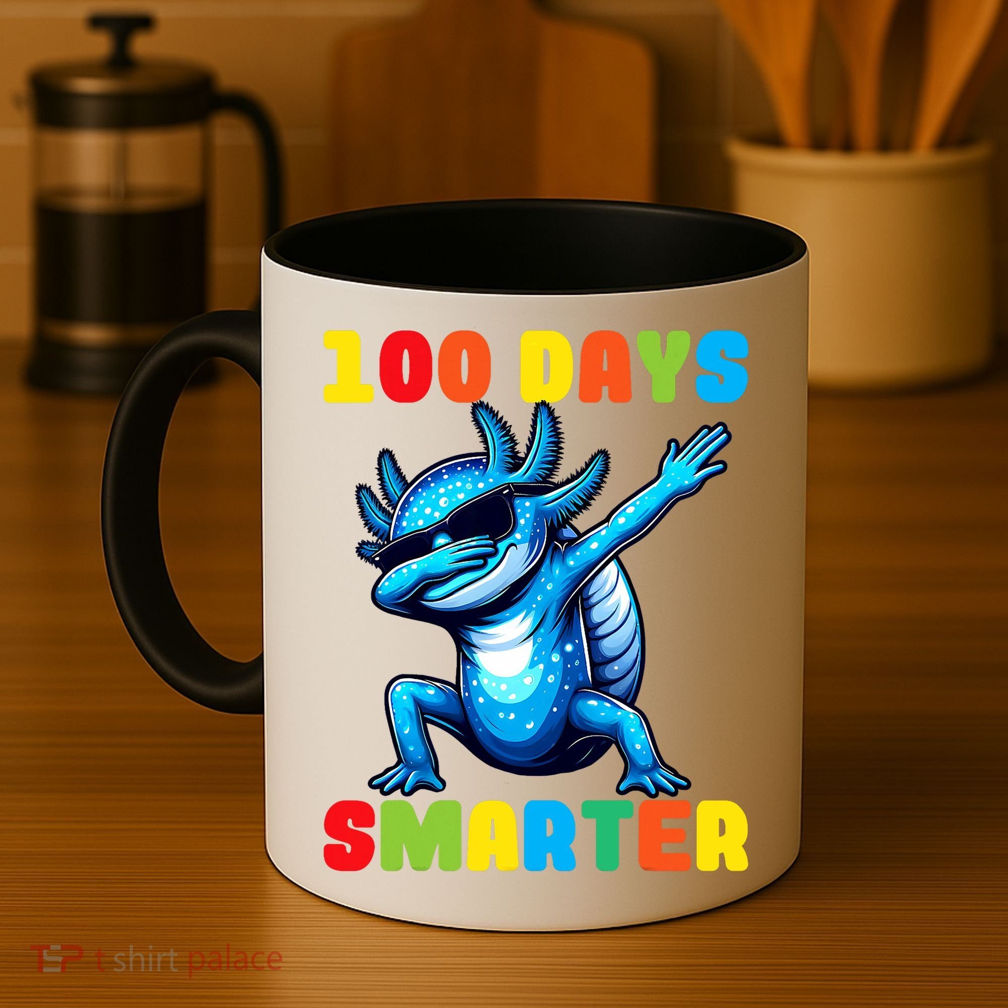 100 Days Smarter Axolotl 100 Days Of School Kindergarten Coffee Mug
