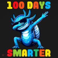 100 Days Smarter Axolotl 100 Days Of School Kindergarten Mousepad thumb 1